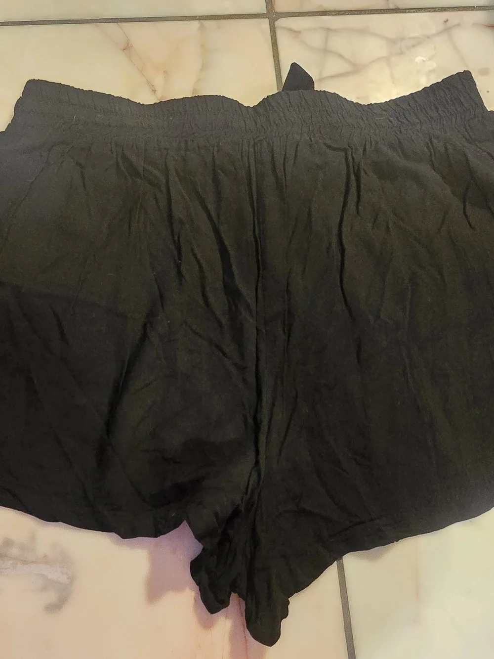 New Look Black Elastic Waist Tie Shorts